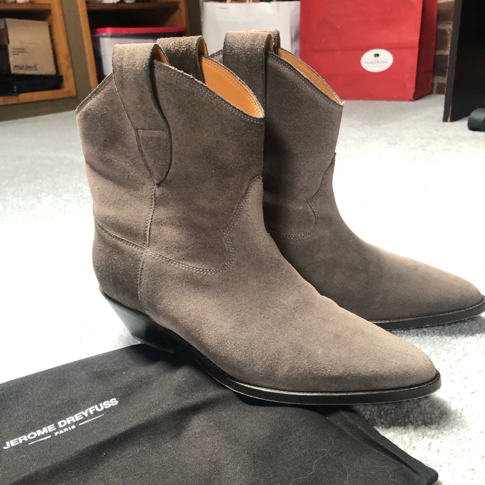 JEROME DREYFUSS Sabine Suede Boots Gris Size 8